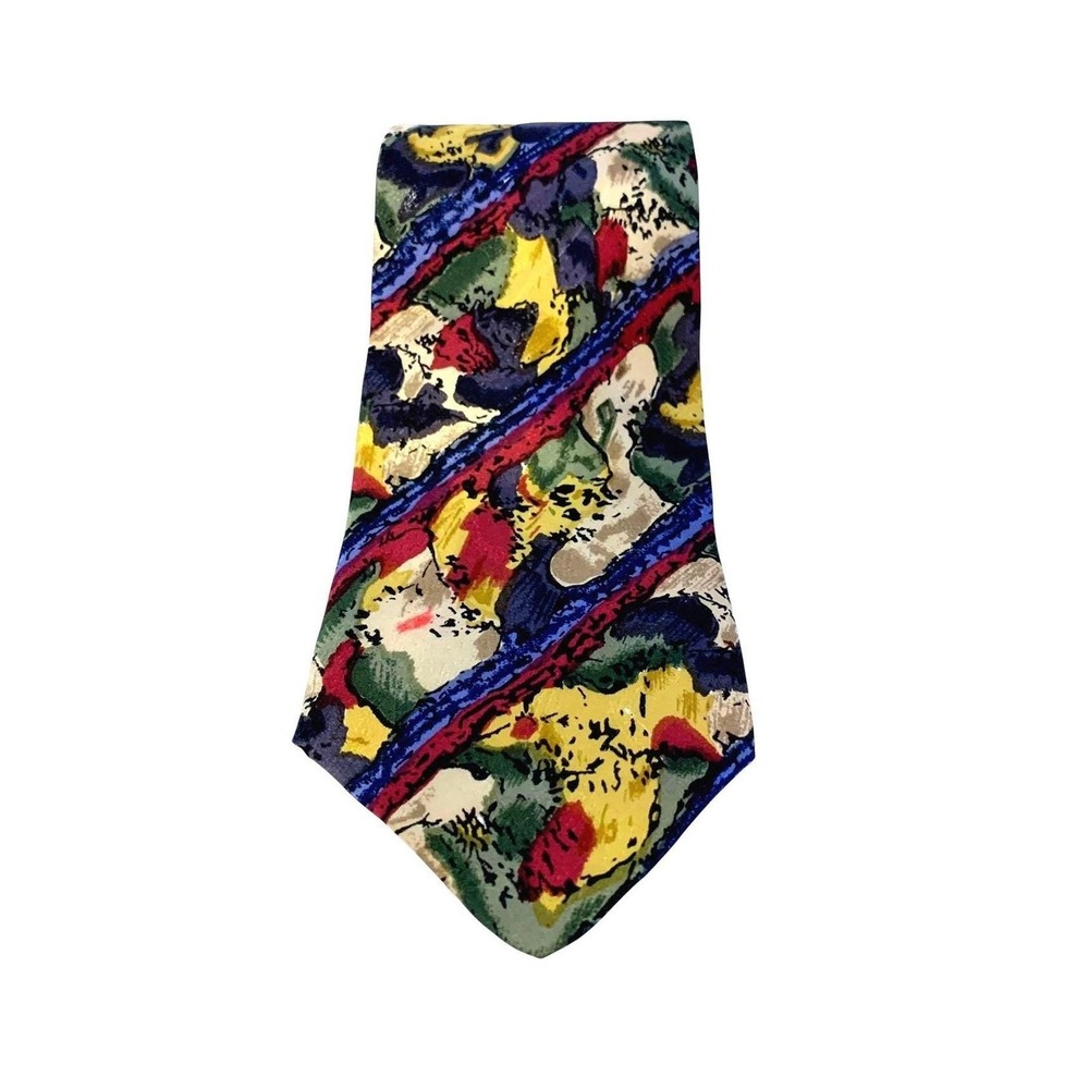 Vtg J Garcia Collector's Edition Silk Tie Abstract Multicolor Artwear‎ Neckwear